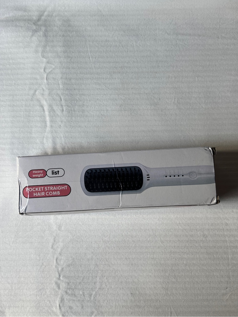 Pocket Straight Hair Comb - White with Black Bristles